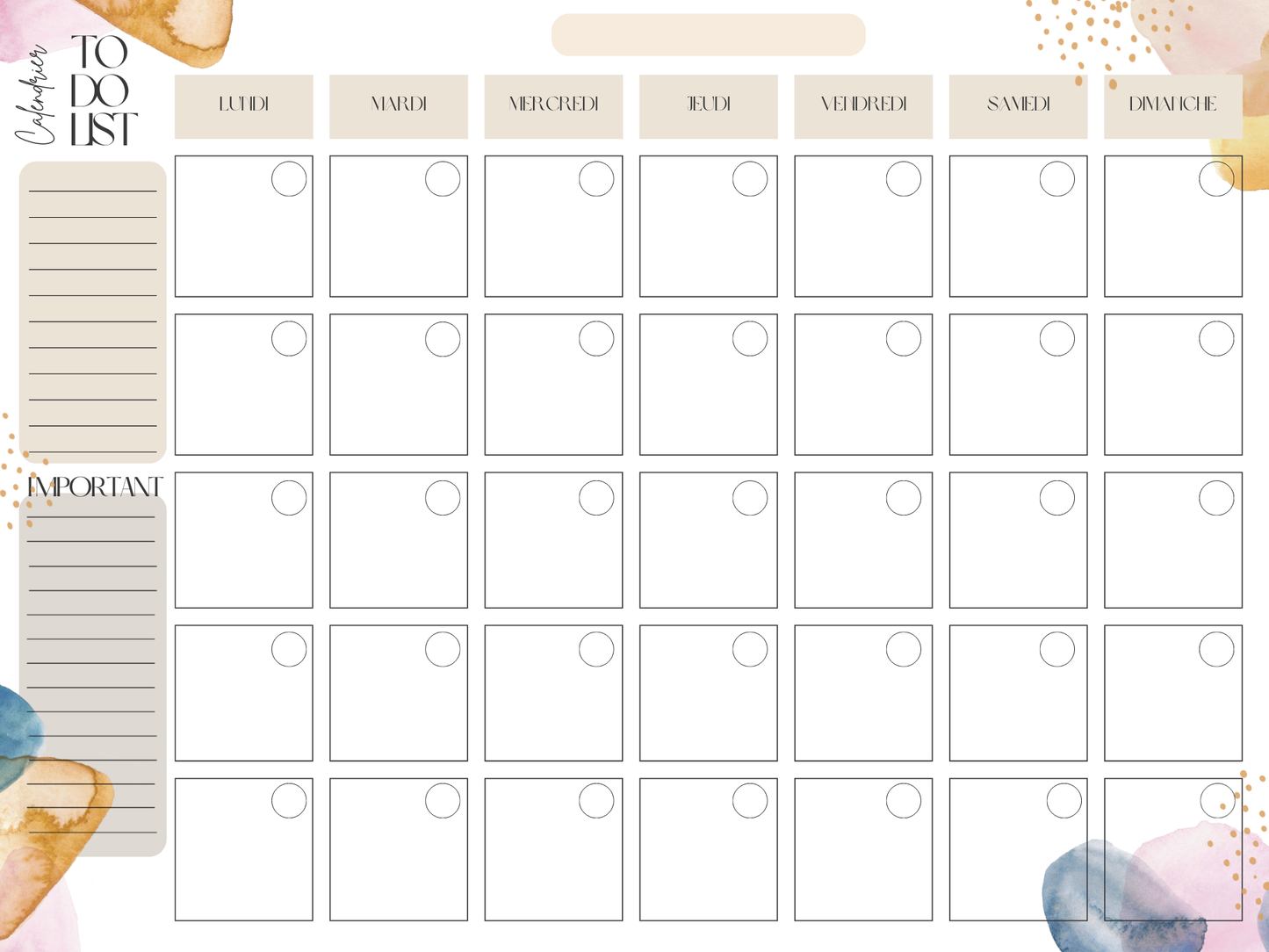 Calendrier non-daté